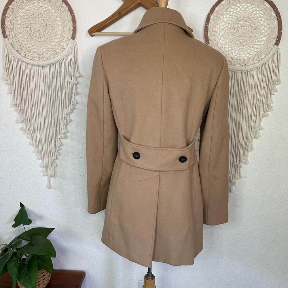 Calvin Klein Tan Wool Pea Coat with Classic Design size 8 - Picture 4 of 7